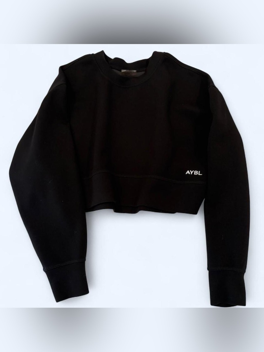 AYBL black cropped boxy sweatshirt